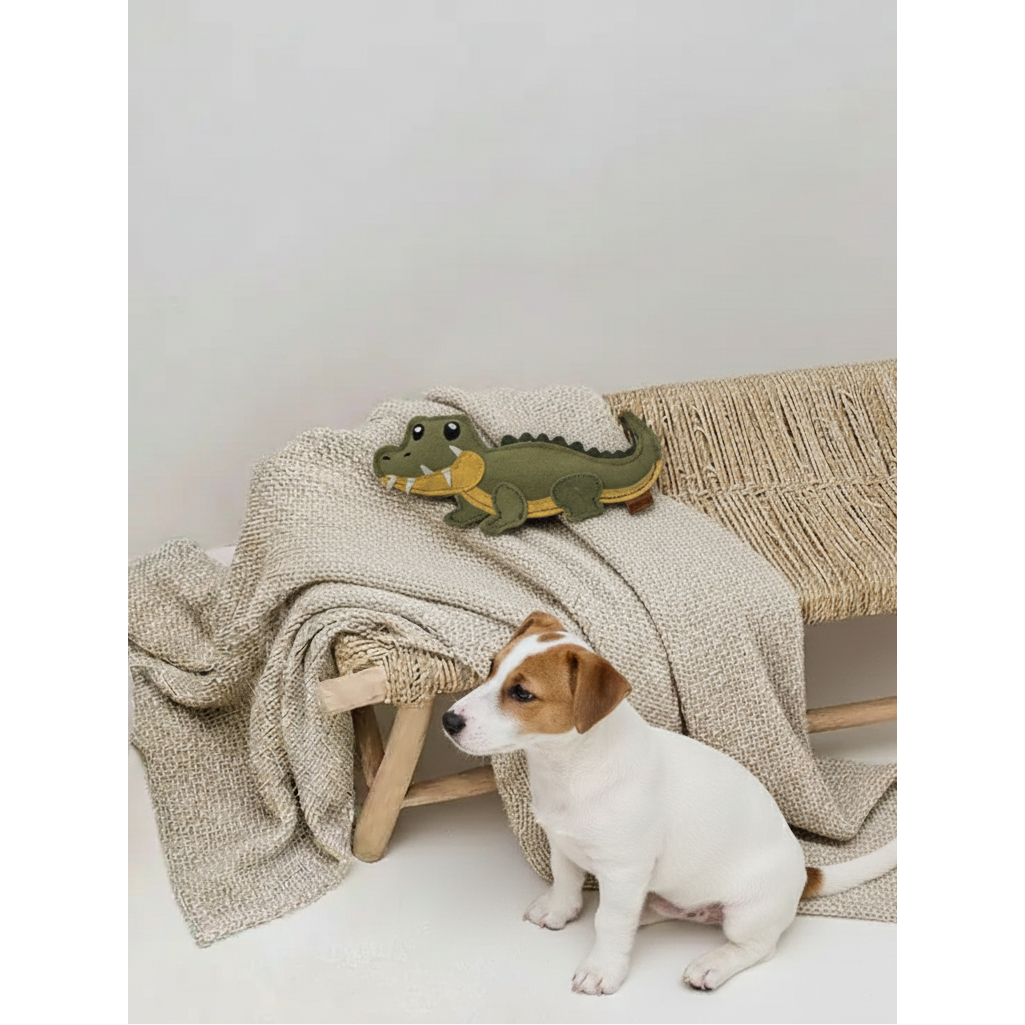 VRIEND. Leren hondenspeelgoed "Krokodil"