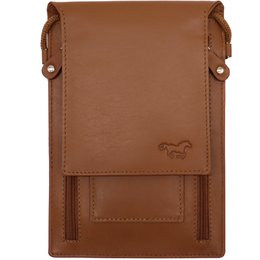 Sac de téléphone Safekeepers - Sac de ceinture - Sac de cou - sac de cou hommes - sac de cou femmes Sac de tailleur sac de ceinture hommes - Cognac
