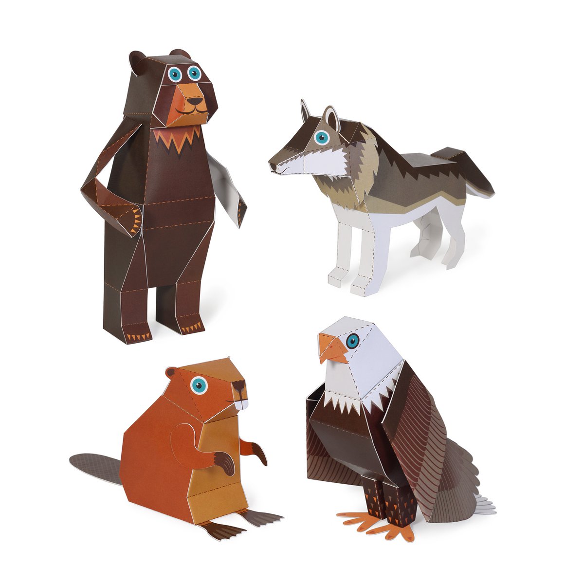 Jouets en papier animaux des bois