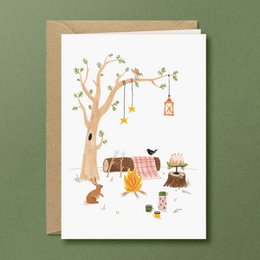 Tarjeta de Navidad | pícnic de invierno