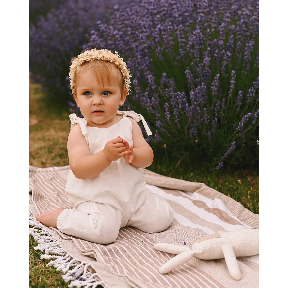 Unisex linen/cotton romper