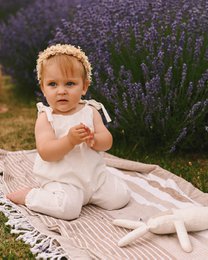 Unisex linen/cotton romper