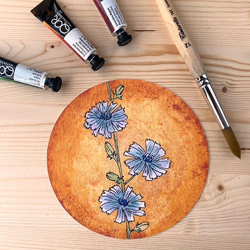 Set of 3 round flower cards