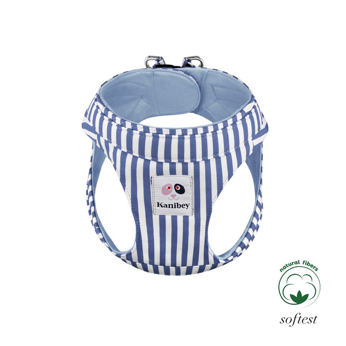 Arnés Cuello Recto Rayas Azul Oscuro 100% Algodón