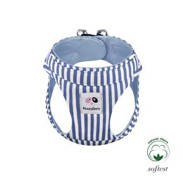 Harnais 100% coton à col droit rayé bleu foncé