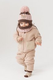 Giubbotto per bambini in peluche LEO BEIGE