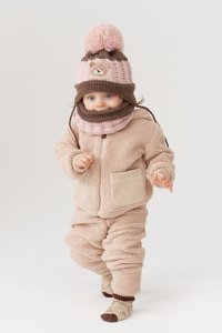 LEO BEIGE Plüsch-Kinderjacke