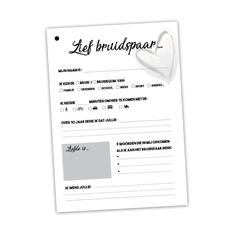 Gastenboek invulkaarten 50 pers. - Groen