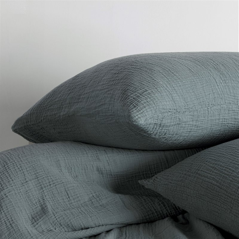Crinkly - Bomuld Muslin - Tetra - Petrol Blå