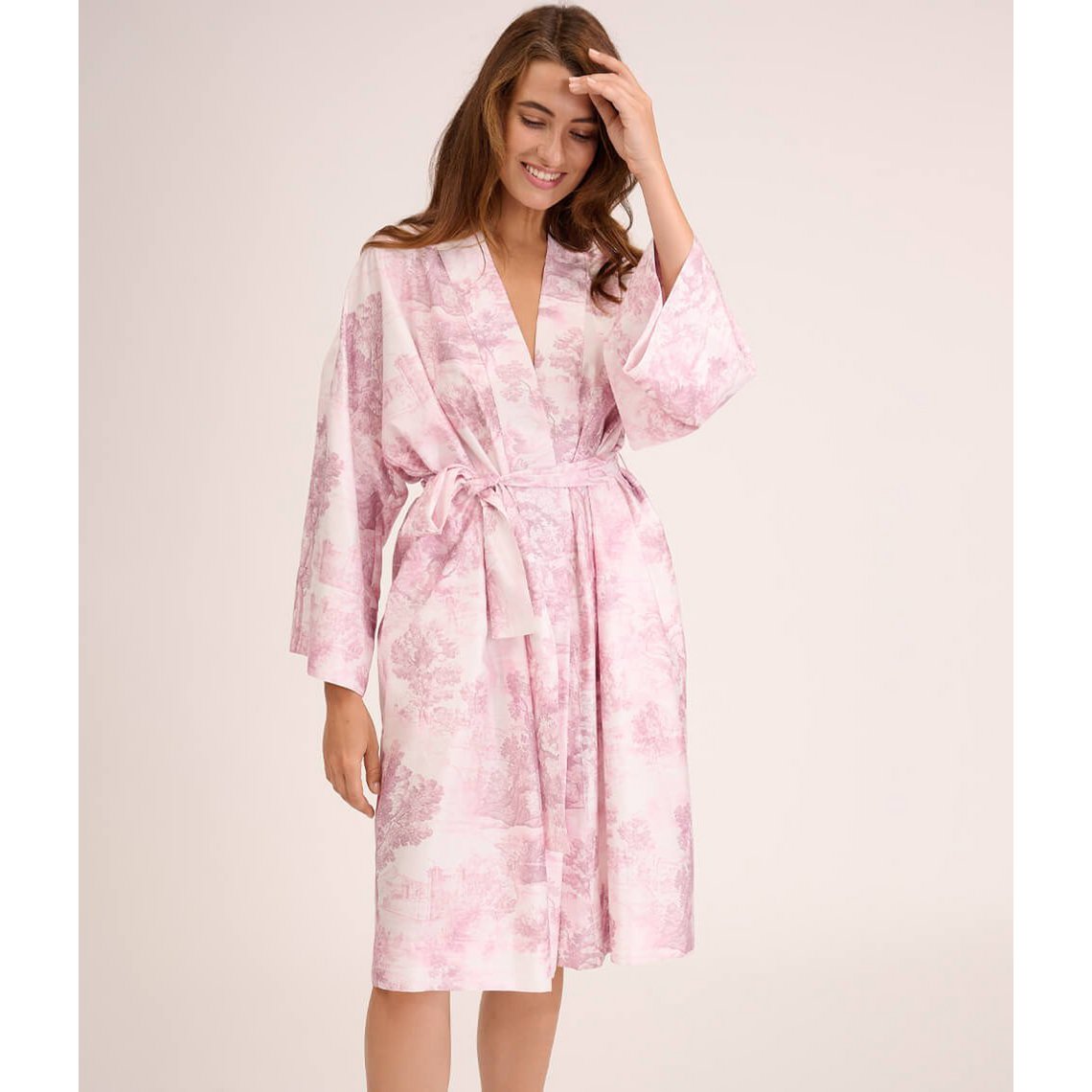 Albornoz kimono lluvia Toile Malva