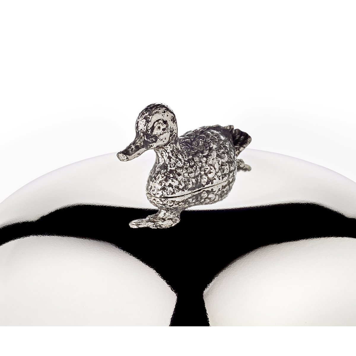 EDZARD jam jar duck with spoon, noble silver-plated, height 10 cm, diameter 10 cm