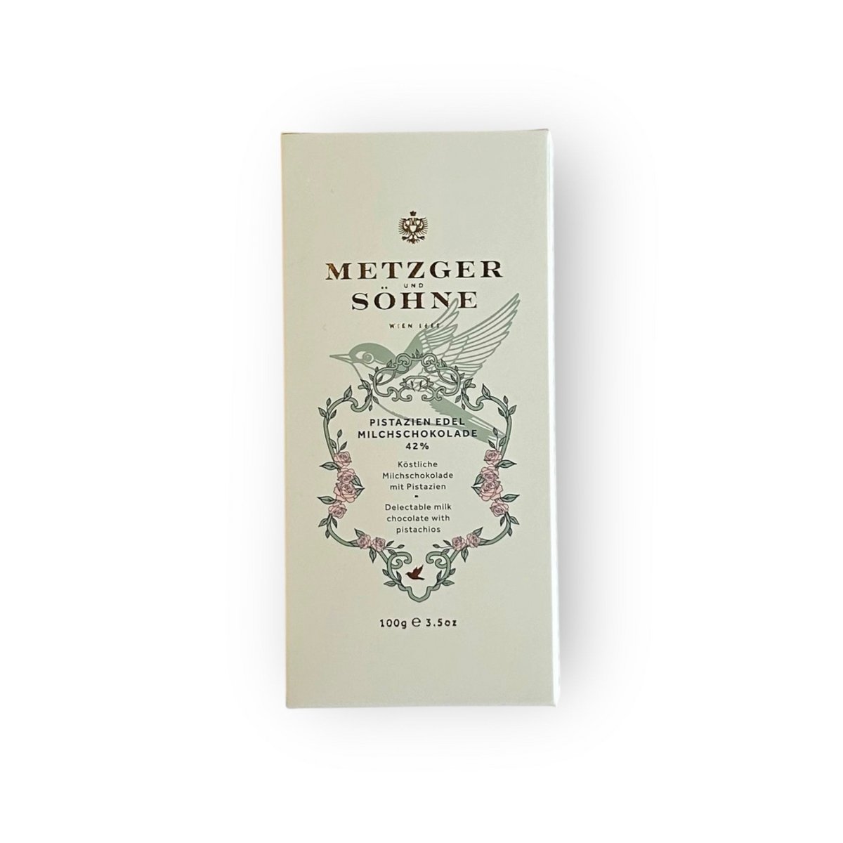 Edele melkchocoladereep met pistachenoten