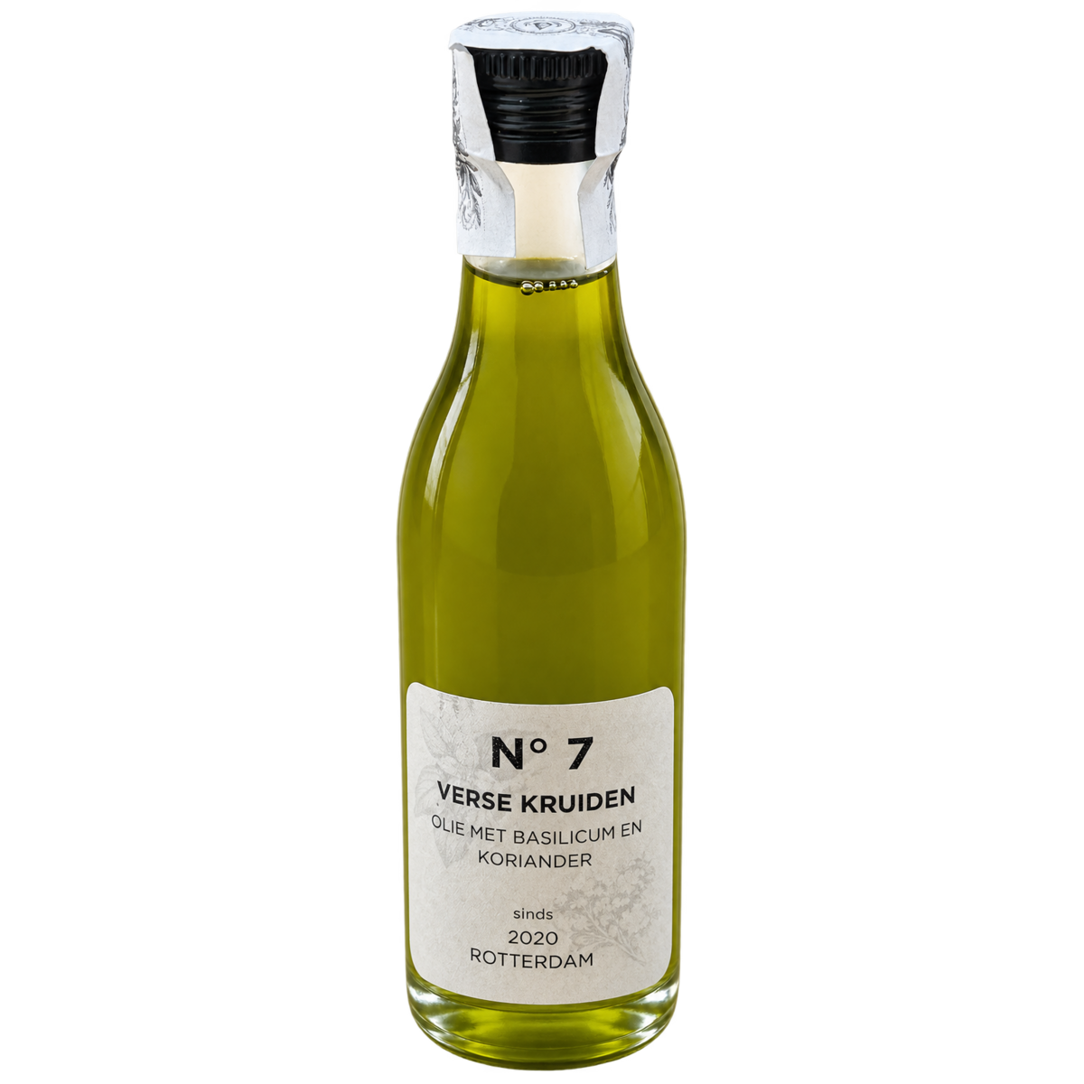 N° 7, olie met verse kruiden Basilicum en Korianer
