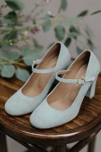 Handgemaakte Suède hakken (8 cm) - Luna - Sage Vintage Schoenen 35-42