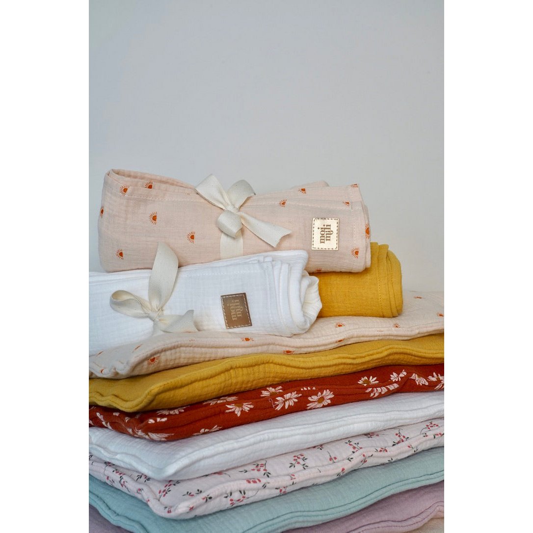 Musselin Baby Wickeldecke "Creme"