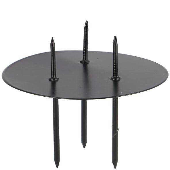 Metalowy świecznik Arne 3 picki, gładki, śr. 8cm, czarny