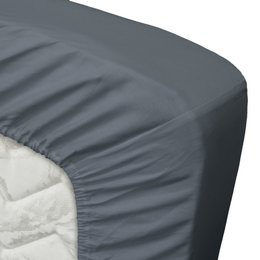 100% Bomuld Satin Fitting Sheet - Mørkeblå