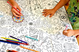 Coloring tablecloth motif fantasy