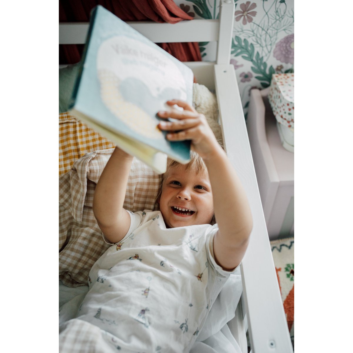 Housse de couette et taie d'oreiller enfant TISU, Vichy Beige