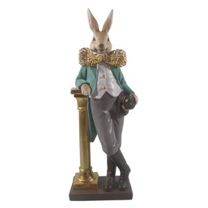 Image rabbit 15x9x45 cm brown gray polyresin home accessories