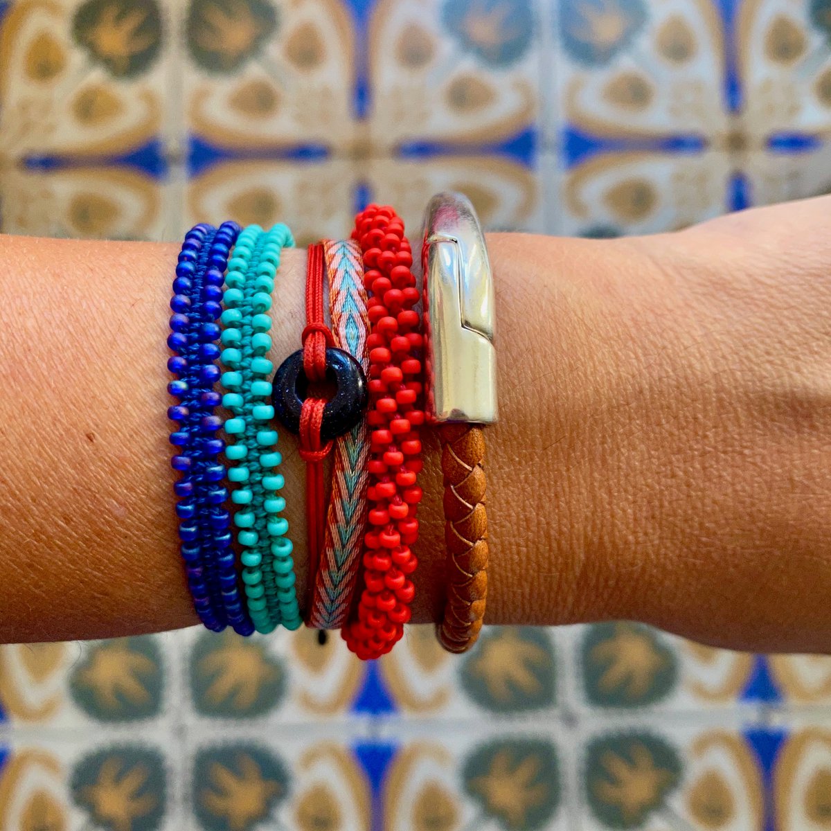 SOLANO geflochtenes Lederarmband mit magnetischem Silberverschluss