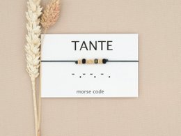 Morse code armband Tante (zilver,rosé goud,goud)