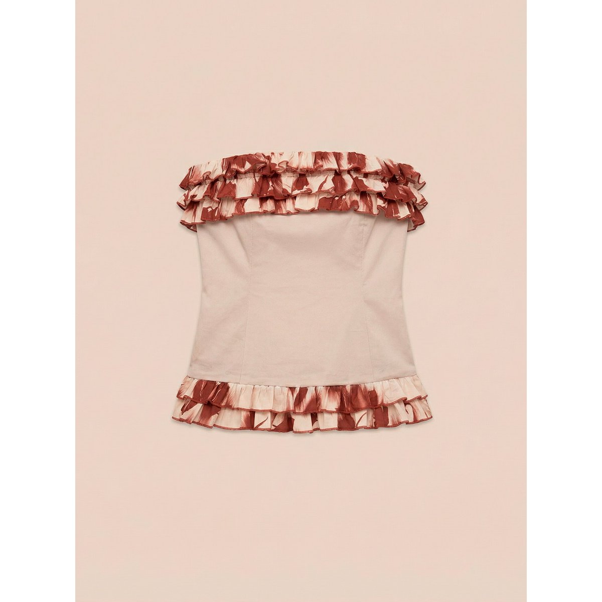 Top rosso con stampa floreale Noctis