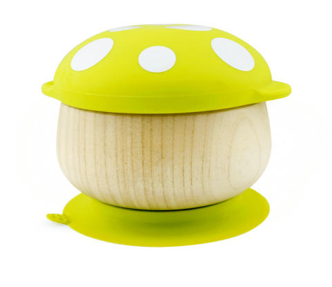 Haakaa Wood bowl with lid and suction cup