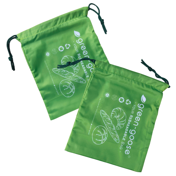 green-goose Sacchetti per panini riutilizzabili in rPet - 2 pezzi - 25x20 cm