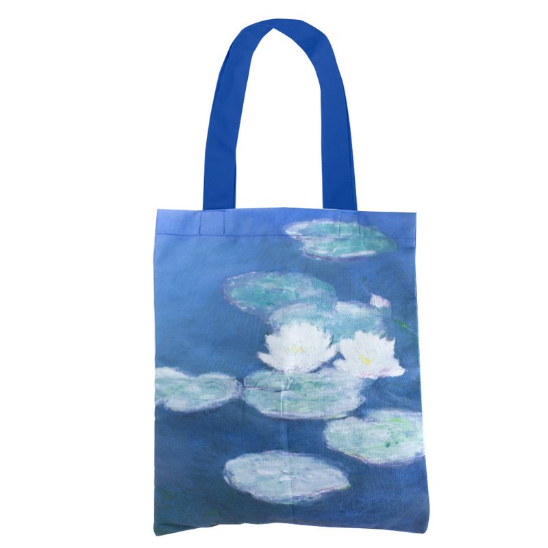 Sac cabas en coton Luxe, nénuphars à la lumière du soir