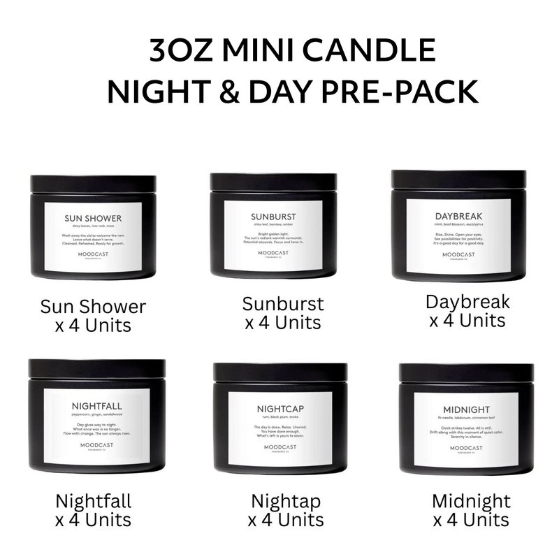 Pré-emballage de bougies Moodcast Night & Day de 3 oz