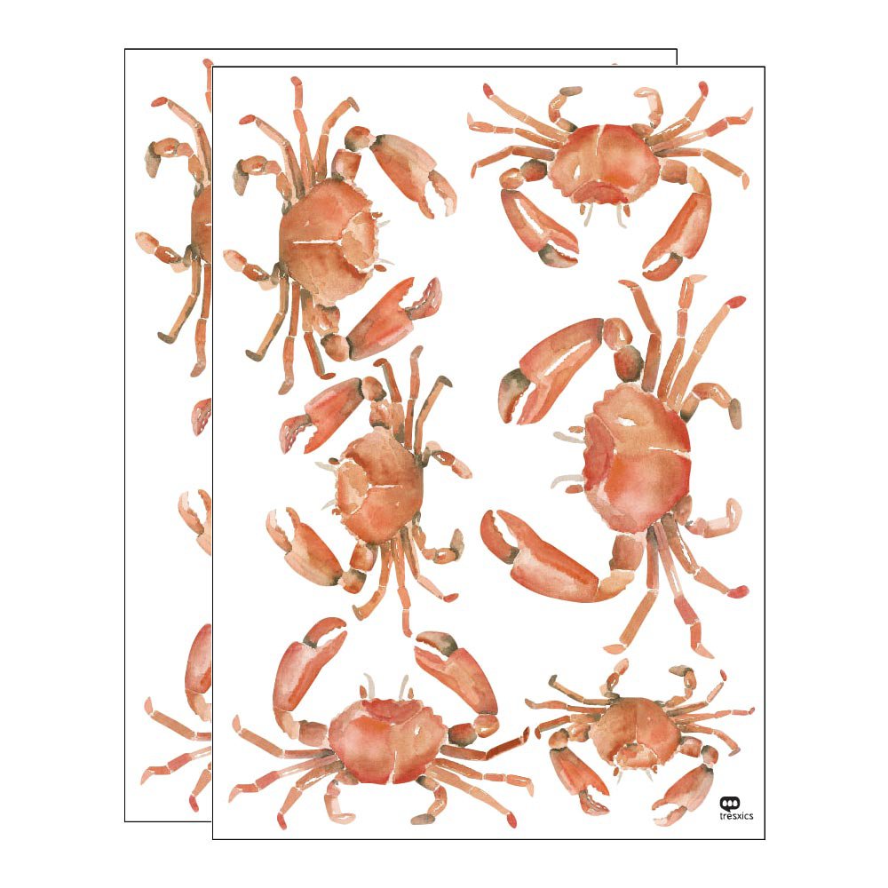 Watercolor crab wall sticker