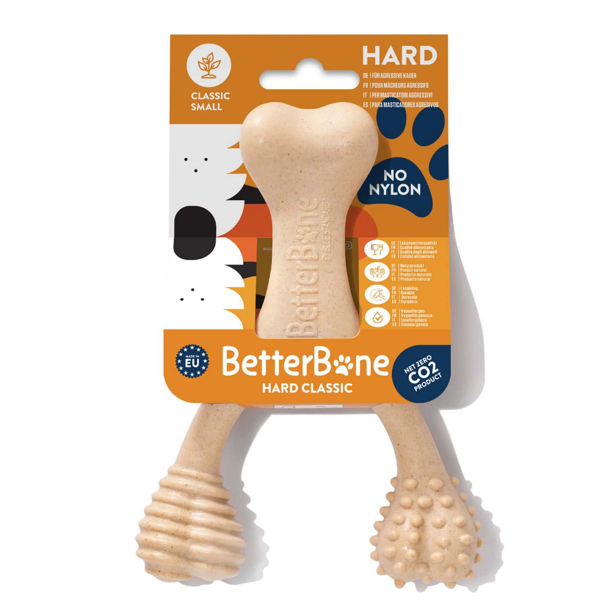 BetterBone Dogs Kauchen -SSmall Hard Classic (zonder nylon, CO2 neutraal gemaakt in Europa)