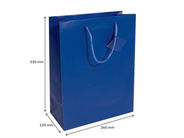 Cadeautas Sigel groot, ultramarijn blauw, matte lak, cadeaukaartje, papier, 157 g,