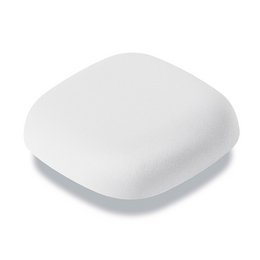White smoke alarm with rounded rectangular shape, designed for decorative use.