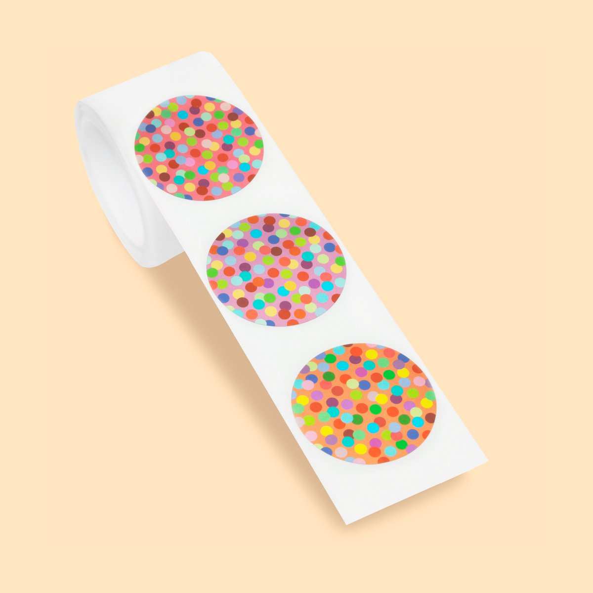 Sticker on a roll - Confetti - PET material