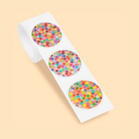 Sticker on a roll - Confetti - PET material