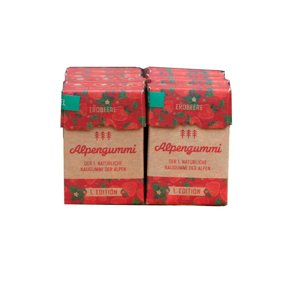 Alpengummi Strawberry - chicle sin plástico