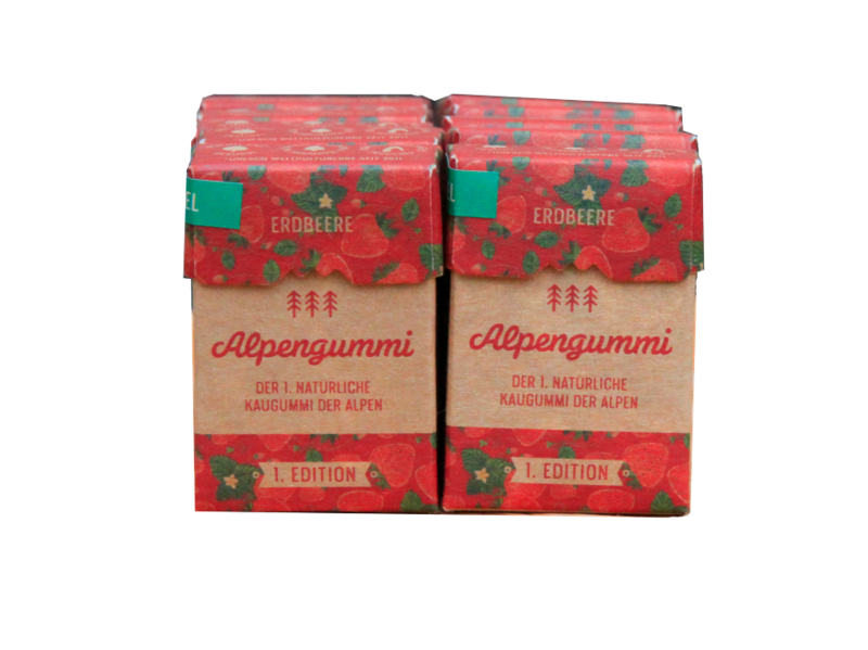 Fragola Alpengummi - chewing gum senza plastica