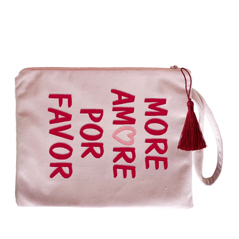 Cosmetic bag including "more Amore Por Favor"