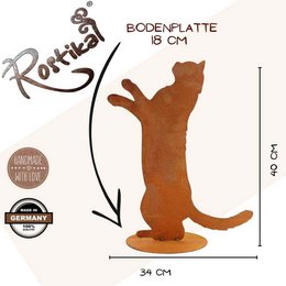 Patina cat "Feline" | on floor plate | Metal home and garden decoration figure