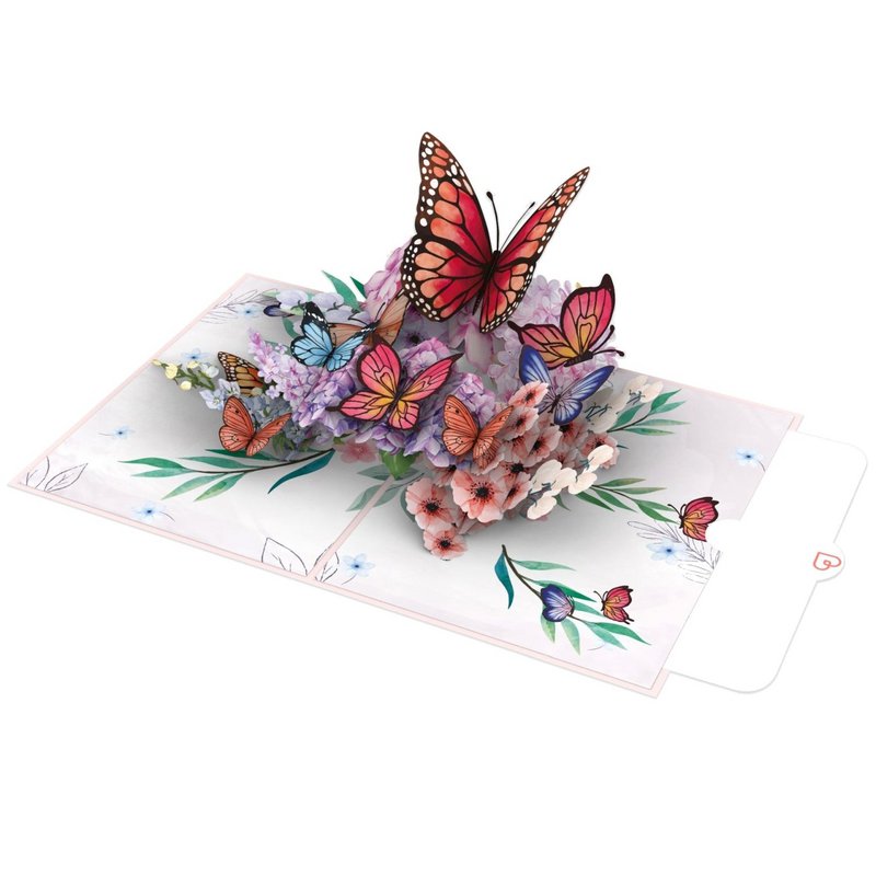 Butterflies on flowers pop-up card