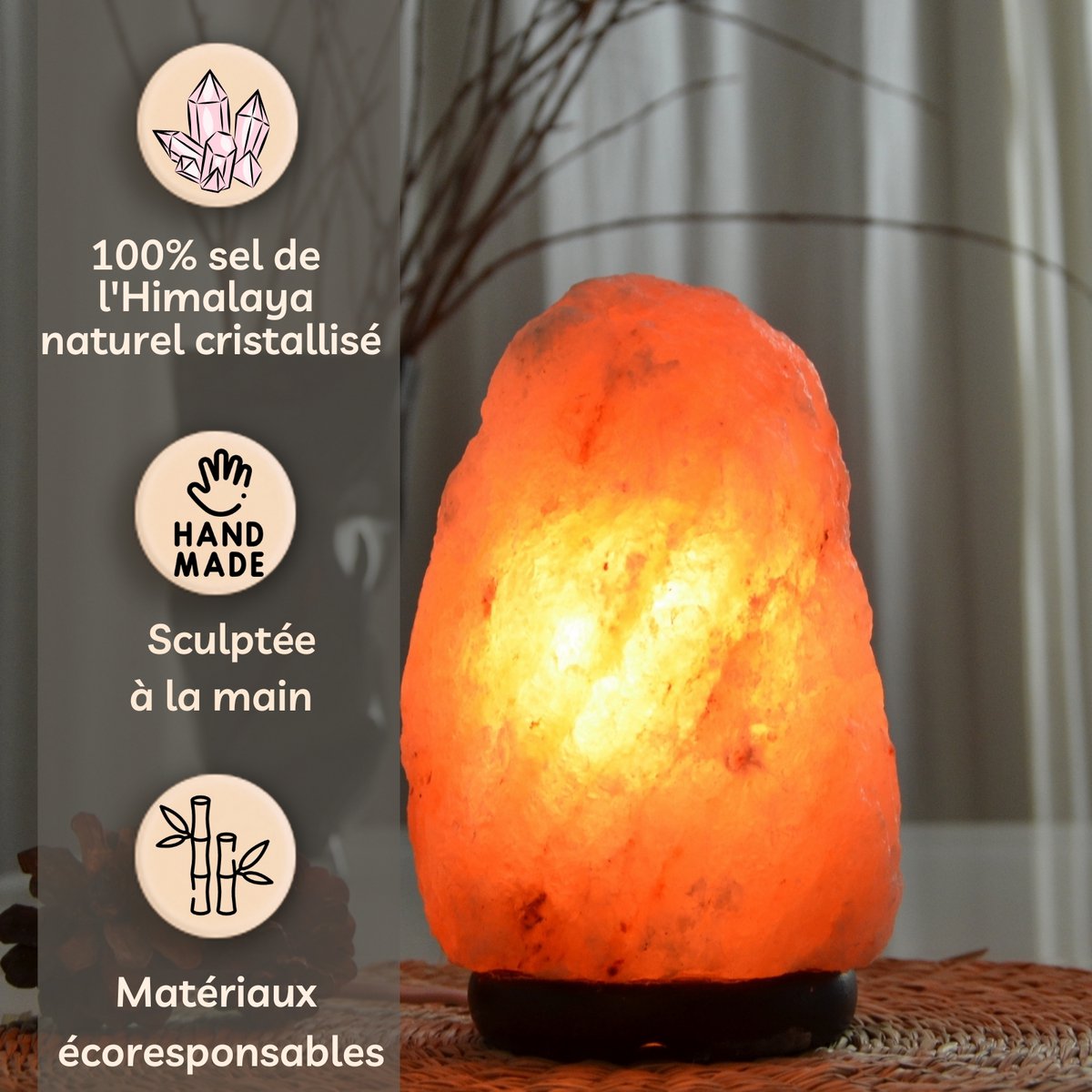 Himalayan Salt Crystal Lamp - 4 to 6 kg - Hand Carved - Gift Idea - Decorative Object