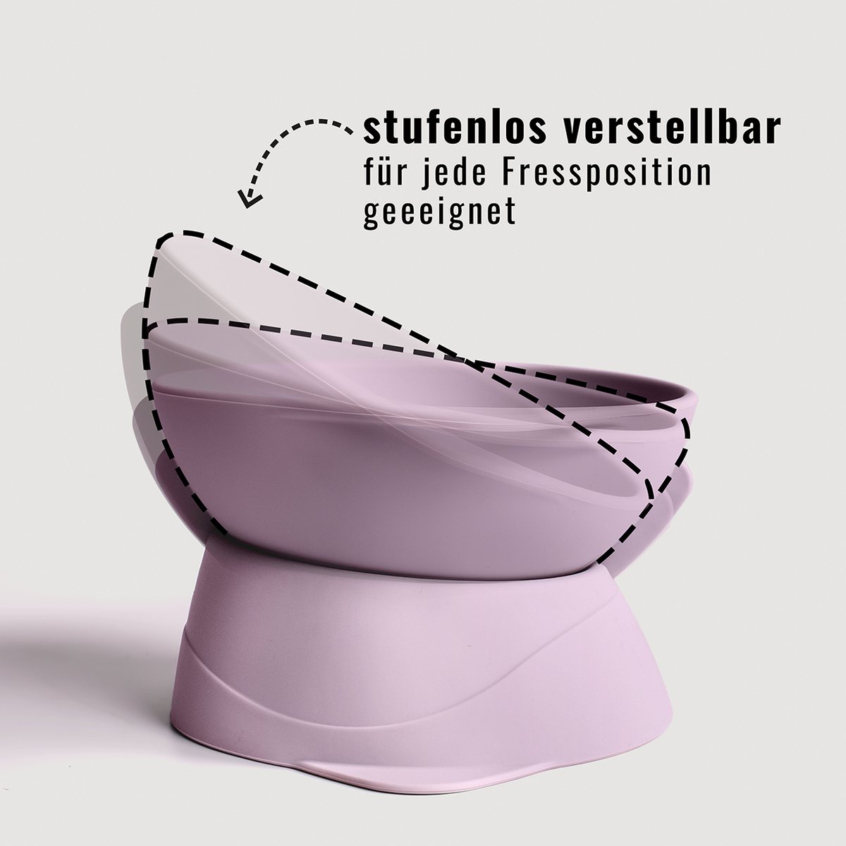 ne&no® Erhöhter Silikon Katzennapf + mit verstellbarer Neigung