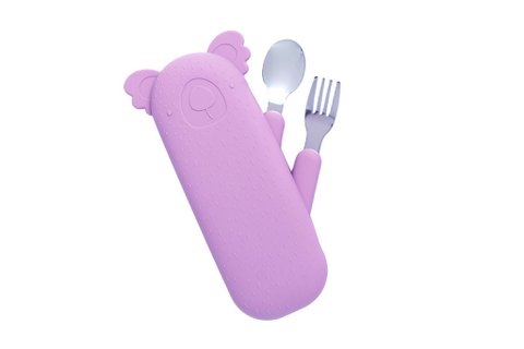 Besteckset und Koffer Zoe der Koala Flieder