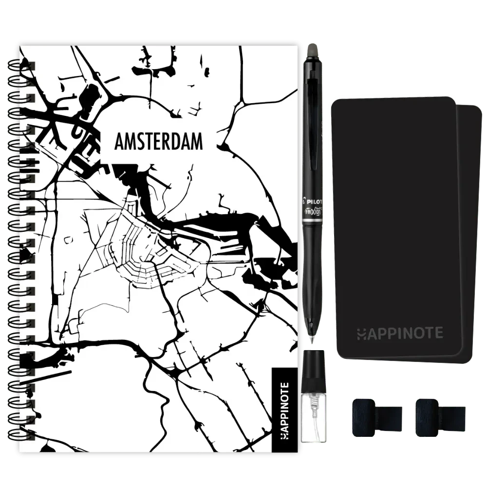Happinote | Uitwisbaar notitieboek A5 | Amsterdam