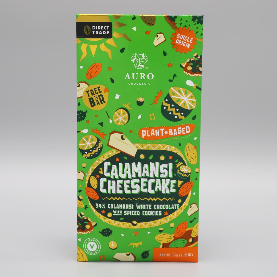 Calamansi-Käsekuchen mit pflanzlicher 34 % weißer Schokolade