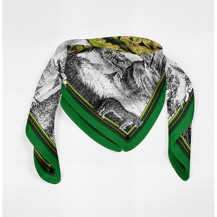 Peacock Feathers  100% silk scarf -180*75