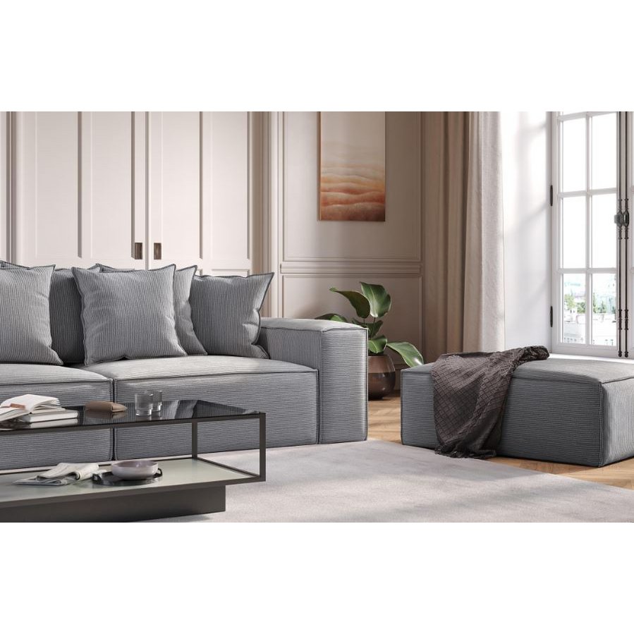 Van Morris 4-seater, Concrete Grey, Exclusive Corduroy from the Belgium company BRUTEX