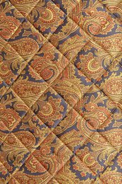 Koc ze sztucznego futra Hobart doublure en soie naturelle paisley bleue